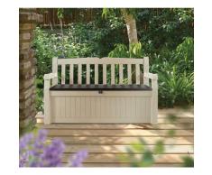 Banc coffre en résine de jardin beige et marron GARDEN BENCH BOGOTA 265L