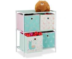 Relaxdays - Etagère enfant avec boîtes,rangement de jouets,Fillette,Lama,meuble chambre