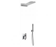 Set pour douche double fonction modéle slim avec douchette à main et pommeau douche – 55x23 cm