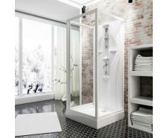 Cabine de douche intégrale, verre de sécurité 5 mm, cabine de douche complète, blanc alpin, Juist,
