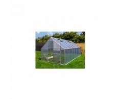 Serre de jardin 13.75 m² en aluminium avec porte et deux fenêtres d'aération - 250x550 cm