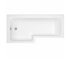 Baignoire asymétrique 170x85cm Angle gauche & Pare-baignoire Portland