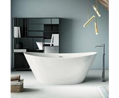 Baignoire îlot design ovale BRIGHTON blanche 170 cm