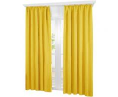 Deconovo - Lot de 2 Rideaux Occultants Galon Fronceur, 140x210 cm, Jaune Moutarde - Jaune Moutarde