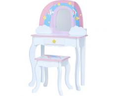 Fantasy Fields Par Teamson Kids Coiffeuse Enfant Table De Maquillage Arc-En-Ciel & Licorne Avec