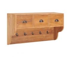 Porte-manteau mural 80x25x45 cm Bois de teck solide