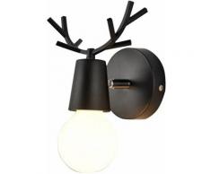 Loft Vintage Applique Lampe Murale en Bois Rustique Rétro Métal Appliques de Type Bougeoir pour