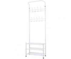 étagère à chaussure en métal plastique multipurpose blanc Etagère à chaussures Etendoir Portemanteau