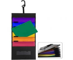 Trieur Mural Porte Revue A4 Présentoir Mural Composé de 6 Positions Pliable en Plastique