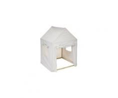 Maisonnette en pin et toile - 77,5 x 77,5 x 116 cm - Blanc - Livraison gratuite - Blanc