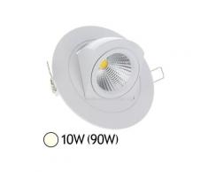 Spot LED Escargot Blanc Encastrable Orientable 10W (90W) - Blanc Naturel 4000K