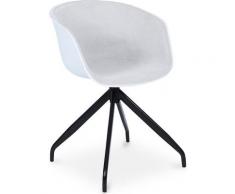 Chaise de bureau design blanche rembourrée Gris clair