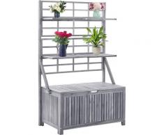 Vidaxl - Boîte de rangement avec treillis Gris 99x55x160cm Bois d'acacia