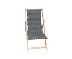 Jardin Prive - Chilienne matelassée Fjord- Toile amovible - Noir et blanc