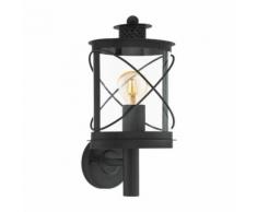 Applique rustique ronde Hilburn H37,5 cm IP44 - Verre transparent - Noir - Noir