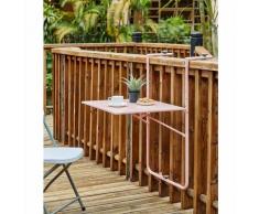 Table de balcon rabattable en Acier - 60 x 78 x 86-101 cm - Rose