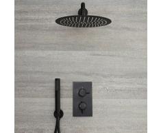 Hudson Reed - Kit de Douche - Mitigeur Thermostatique Encastrable, Pommeau de Douche Rond Ø30cm et