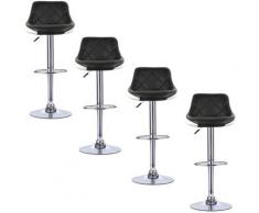 WIHHOBY Tabouret de Bar Lot de 4 avec Siège Bien Rembourré, en Cuir Artificiel Chaise de Bar