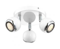 Globo - Plafonnier LED spots boules blanches réglable salon salle à manger cocarde lampe 57882-3