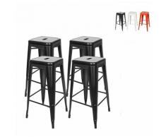 ® Lot de 4 Tabouret de Bar Haut Industriel 76cm Tabouret de Bar Interieur Exterieur Bistro Cuisine