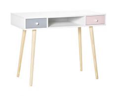 Homcom - Bureau enfant style scandinave avec tiroir et compartiment de rangement 100L x 48l x 76,5H