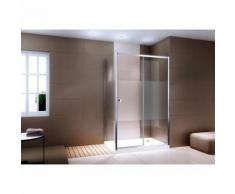 Paroi de douche en coin et porte coulissante en verre véritable - EX504