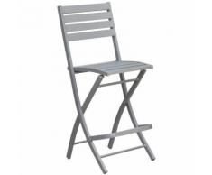 Chaise haute pliante de jardin Marius - 46 x H. 110 cm - Gris