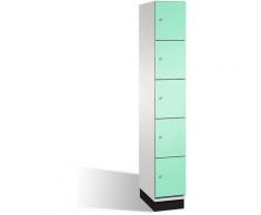 CP Armoire à casiers CAMBIO avec portes en acier - 5 casiers, largeur 300 mm - corps gris