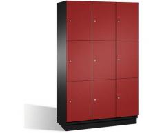 CP Armoire à casiers CAMBIO avec portes en acier - 9 casiers, largeur 1200 mm - corps gris