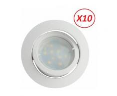 Lampesecoenergie - Lot de 10 Spot Led Encastrable Complete Blanc Orientable lumière Blanc Neutre