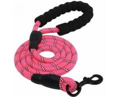 Laisse Chien, Laisse Corde pour Chien avec Poignée Rembourrée Douce, Fils Très Réfléchissants, Sacs