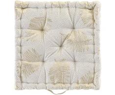 Coton D'intérieur - Coussin de sol 45 x 45 x 10 cm coton imprime metallise Sunny gold