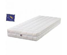 Matelas 150x200 avec Latex Naturel 80 Kg/m3 DEHOUSSABLE - 21 cm - Soutien Souple + Protège Matelas