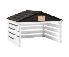 Garage de tondeuse à gazon Noir et blanc 78x74x54 cm Sapin
