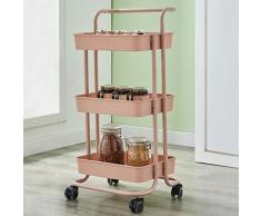 3-Tier Utility Chariot Roulant Cuisine Chariot Roulant Chariot De Stockage Verouillable De Roues Et