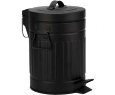 Poubelle à pédale en métal epoxy Noir 3L - Noir
