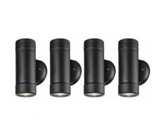 4x UP Down Appliques Extérieures Façades Jardin Patios Éclairage Luminaires IP 44 Noir Veranda