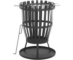 Brasero rond en acier noir PULO