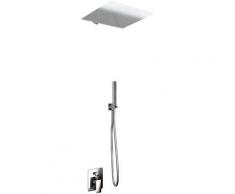 Set pour douche double fonction modéle slim avec douchette à main et pommeau douche – 40x40 cm