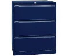 Bisley Classeur pour dossiers suspendus à 2 rangées, 3 tiroirs, format A4, bleu oxford | DF3639