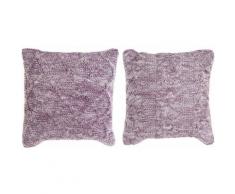 Coussin dkd home decor polyester coton mauve (2 pcs) (45 x 10 x 45 cm) Rogal