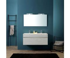 Meuble De Salle De Bain Moderne Grise De 120 Cm Avec Double Lavabo Série Sole