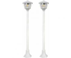 Etc-shop - Lampadaire Lampadaire extérieur aluminium blanc mat plastique transparent lampe design,