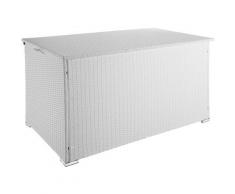 Tectake - Coffre de Jardin de Rangement extérieur 750 L en Résine tressée et Aluminium Blanc