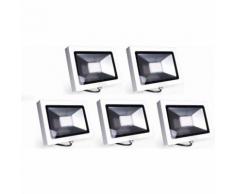 5×Auralum 30W Projecteur à LED Ultraléger Spot LED IP65 pour Éclairage Extérieur et Intérieur