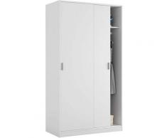 Armoire de 2 Portes Coulissantes coloris Blanc - L 100 cm x H 200 x P 50 cm