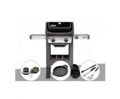 Barbecue gaz Weber Spirit II E-210 GBS + Thermomètre iGrill 3 + Plancha + Kit ustensiles 3 pièces