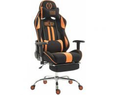 CLP - Fauteuil de bureau racing Limit tissu avec appui-pieds noir/orange