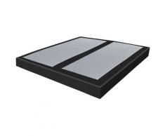 Ebac Literie - Sommier tapissier 80+80x200 SR18 simili noir
