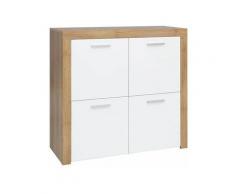 LUIZI - Commode style scandinave salon/bureau/chambre d'ado - 104x99x39 - 4 tiroirs+compartiments
